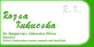 rozsa kukucska business card